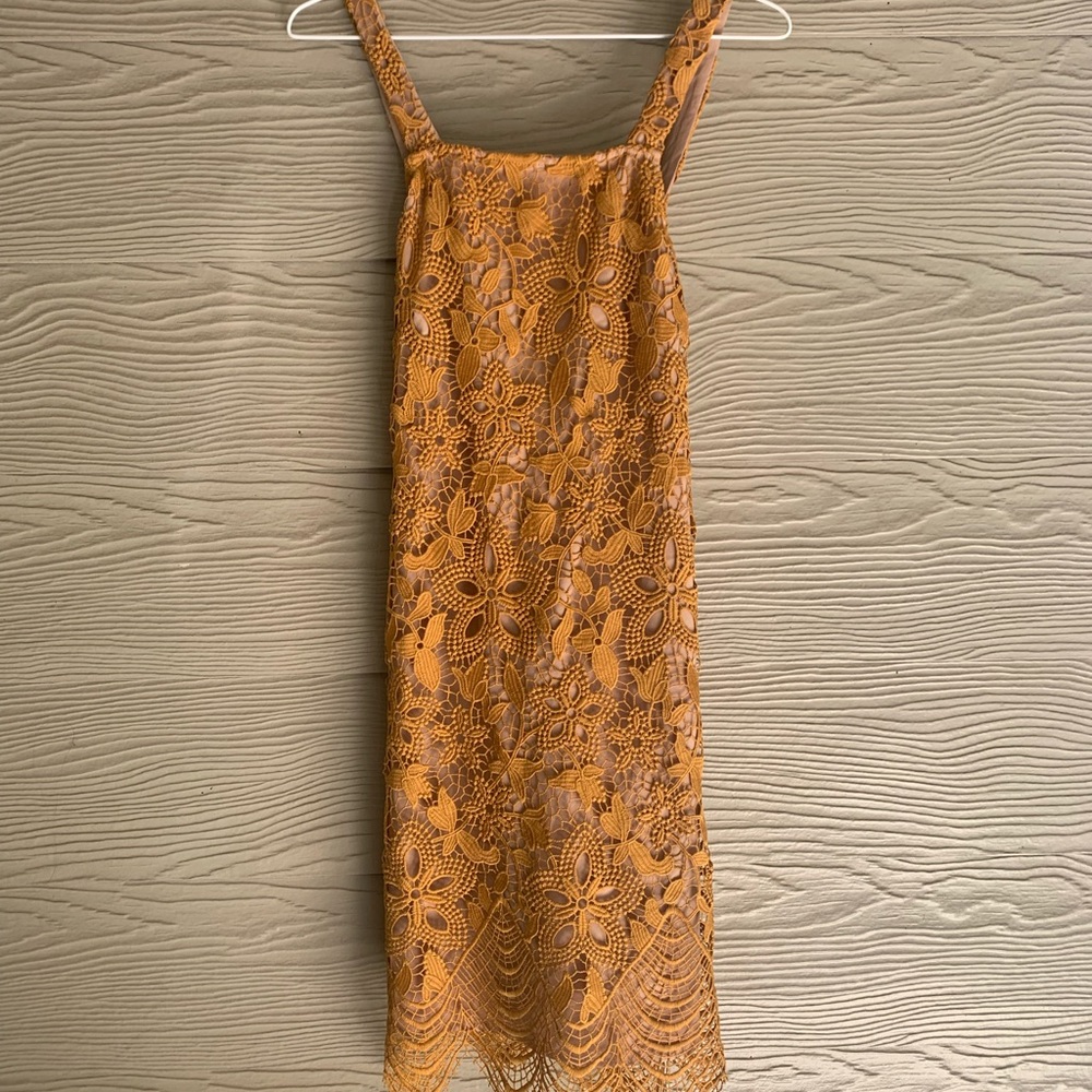 Mustard lace dress